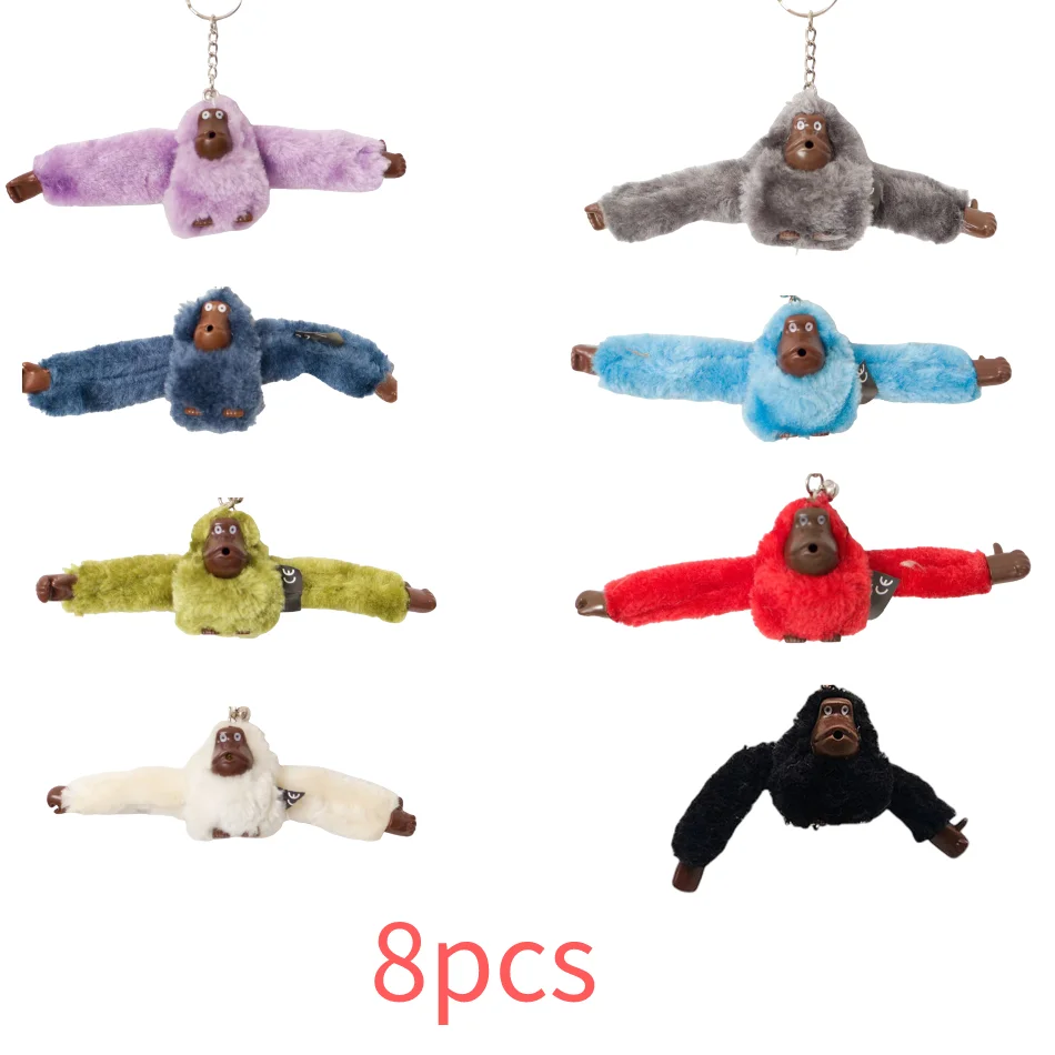 21Pcs Cute Girl Plush Orangutan Monkey Toy Keychain Men Women Bag Car Trinket Jewelry Wedding Party Doll Gifts 5CM