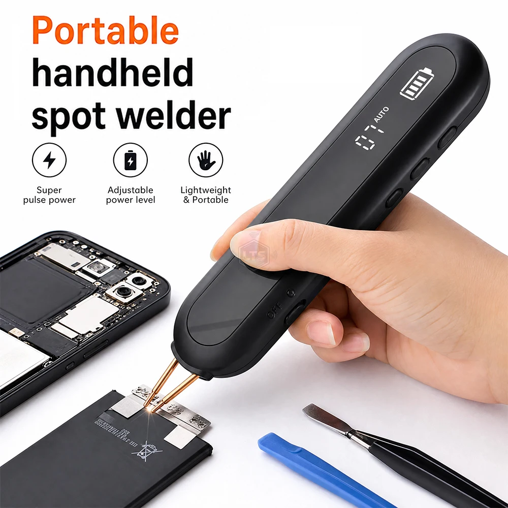 12 Gears Spot Welder Adjustable Portable Handheld Digital Display Mini Spot Welding Machine Automatic Trigger for 18650 Battery