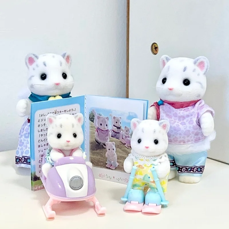 شخصيات عائلة سيلفانيان أنيمي سنو ليوبارد طبعة محدودة لعبة بيت اللعب للأطفال دمية طفل لطيفة هدية للأطفال #2