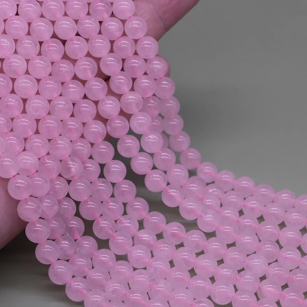 Natural Pink Stone Rose Quartz Round Garment Beads for Crystals and Healing Stones Gemstones Bead DIY Making HandMade Crafts