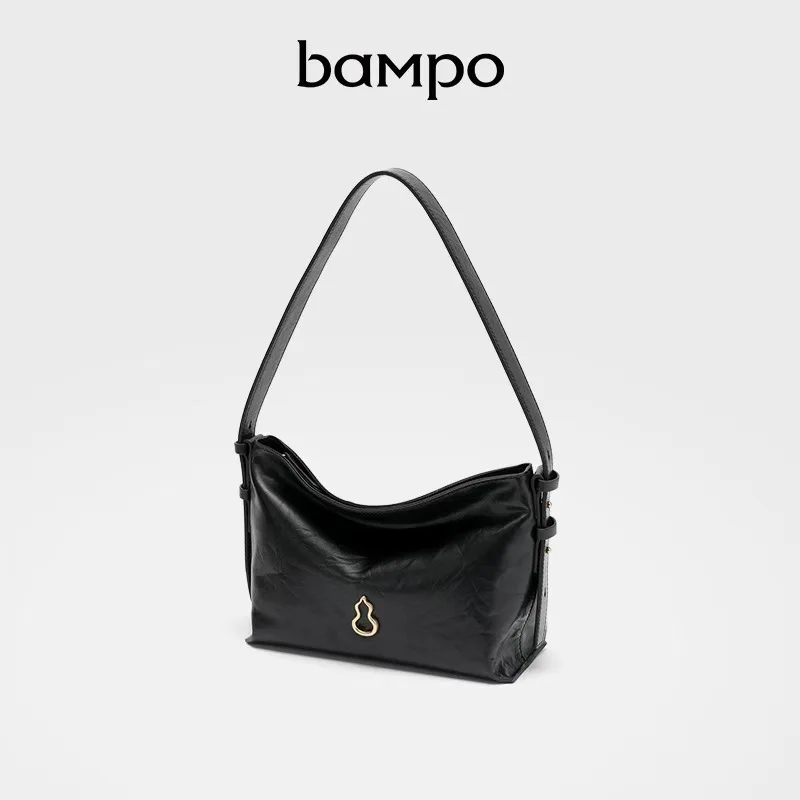 

BAMPO 2025 New Medium Size Small Size Top Grain Leather Tote Bag Commuter Crossbody Hobo Bag