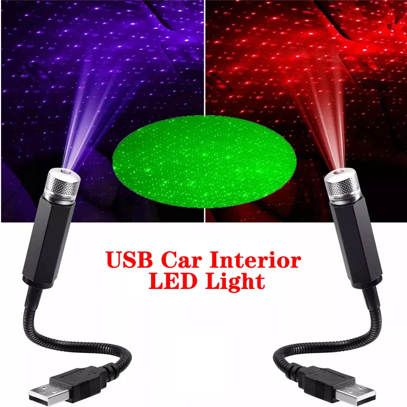 

Mini LED Car Roof Star Night Lights Projector Light Interior Ambient Night Starry Sky USB LED Decorative Lights Plug and Play