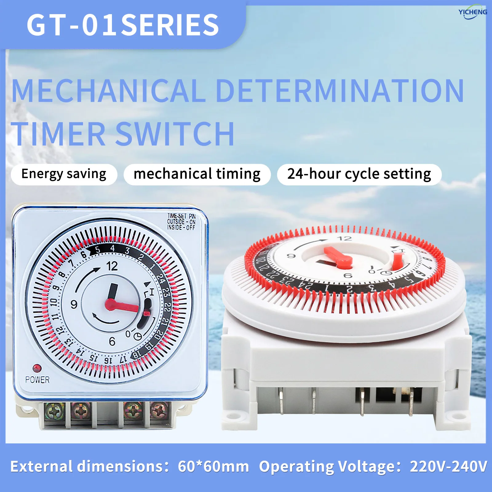 

YICHENG mini 24-Hour Timer with Manual Override, Grow Light, Hydroponics, Indoor Lighting, Home Appliances.