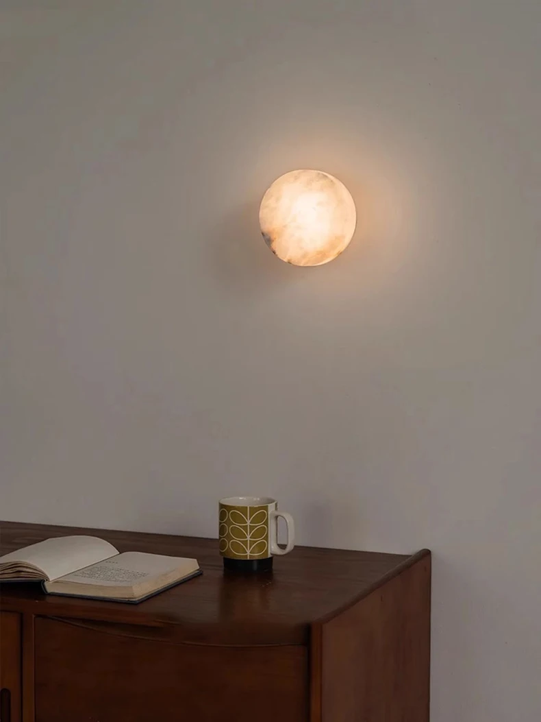 Real Marble LED Wall Lamp Black Gold Copper