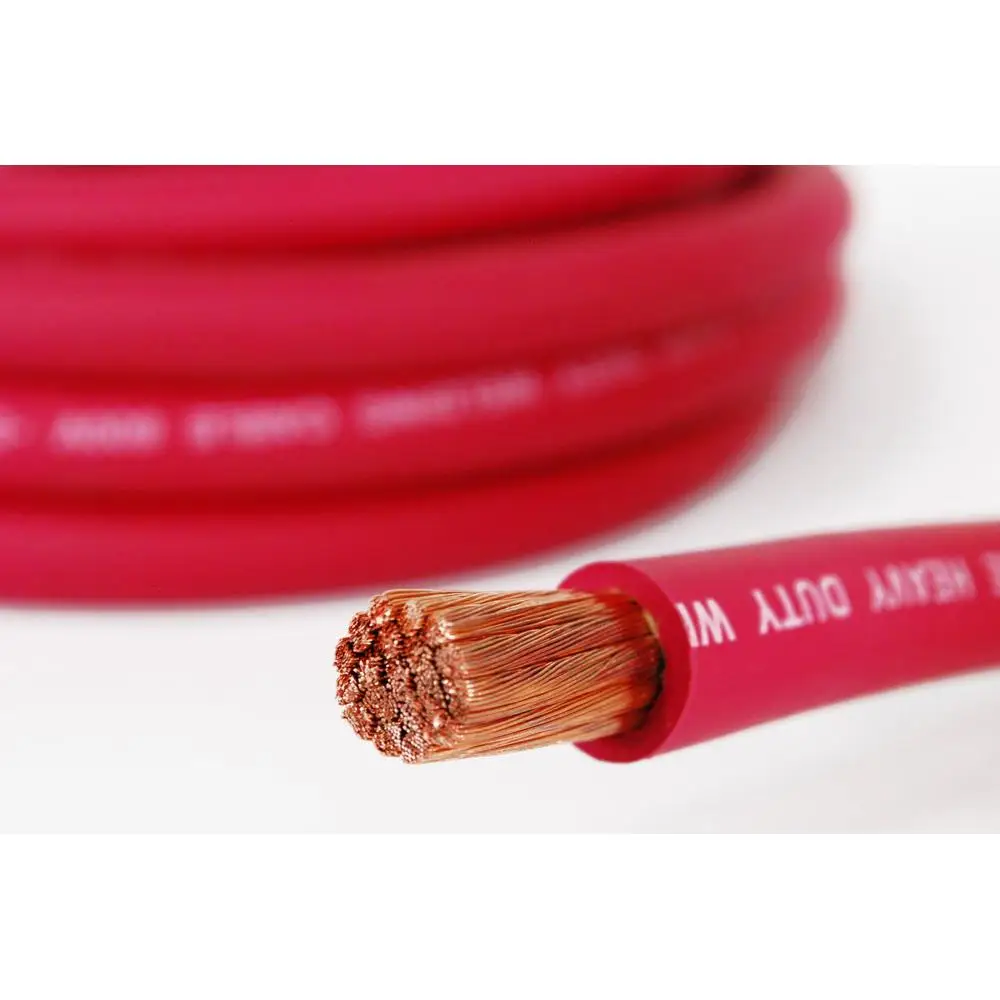 2/0 AWG Welding Lead Car Battery Cable 25 ft. Copper Wire USA Made RED High Flexibility Resistant to Cuts/Abrasion/Flame Meets