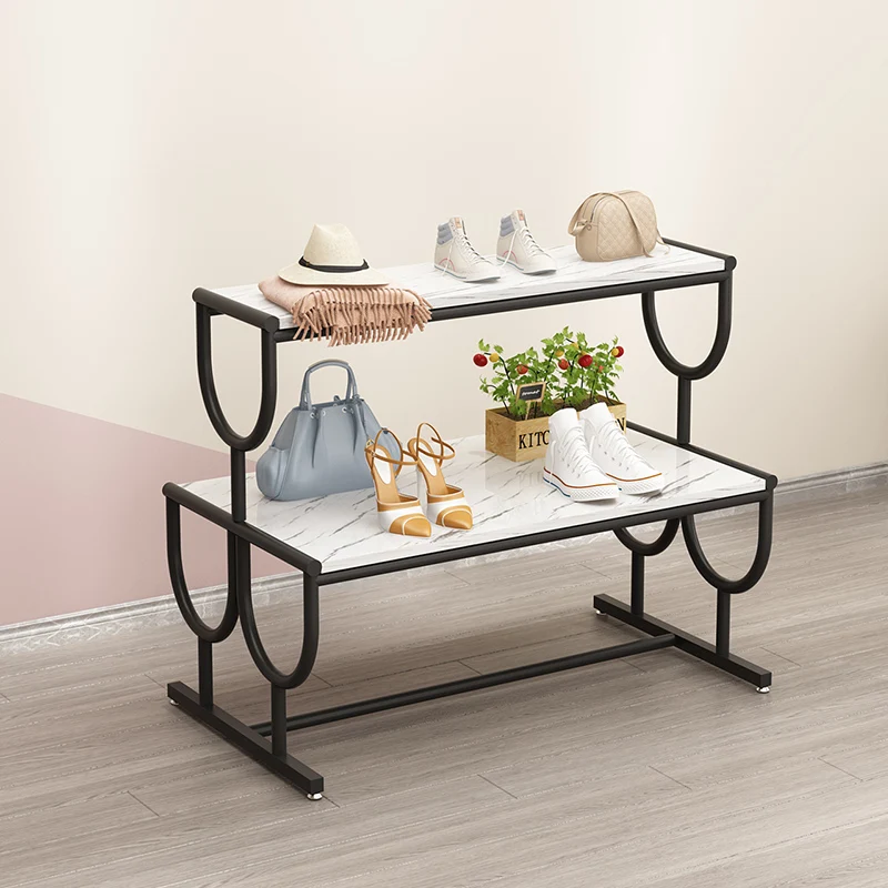 Clothing store shelf display rack multi-layer men's and women's clothing store bags and shoes product display stand light luxury