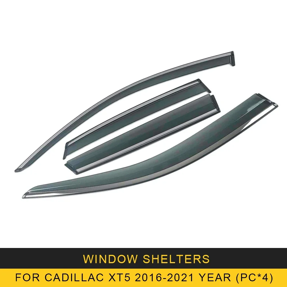 

For CADILLAC XT5 2016 - 2021 Car Window Sun Rain Shade Visors Shield Shelter Protector Cover Frame Sticker Exterior Accessories