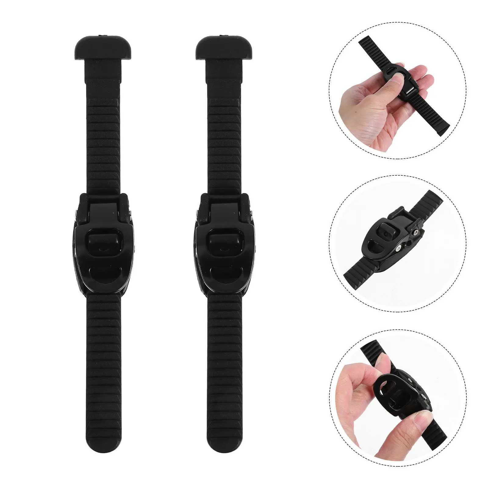 

2 Sets Roller Skate Buckle Straps PVC Replacement Tools Adjustable Fixing Accessories Skate Shoes Black Lightweight Durable