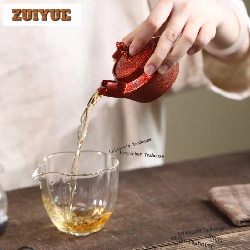 High-end Yixing Purple Clay Teapots Handmade Hand Grab Pot Raw Ore Shell Burnt Mud Kettle Chinese Zisha Tea Set For Tea Craft
