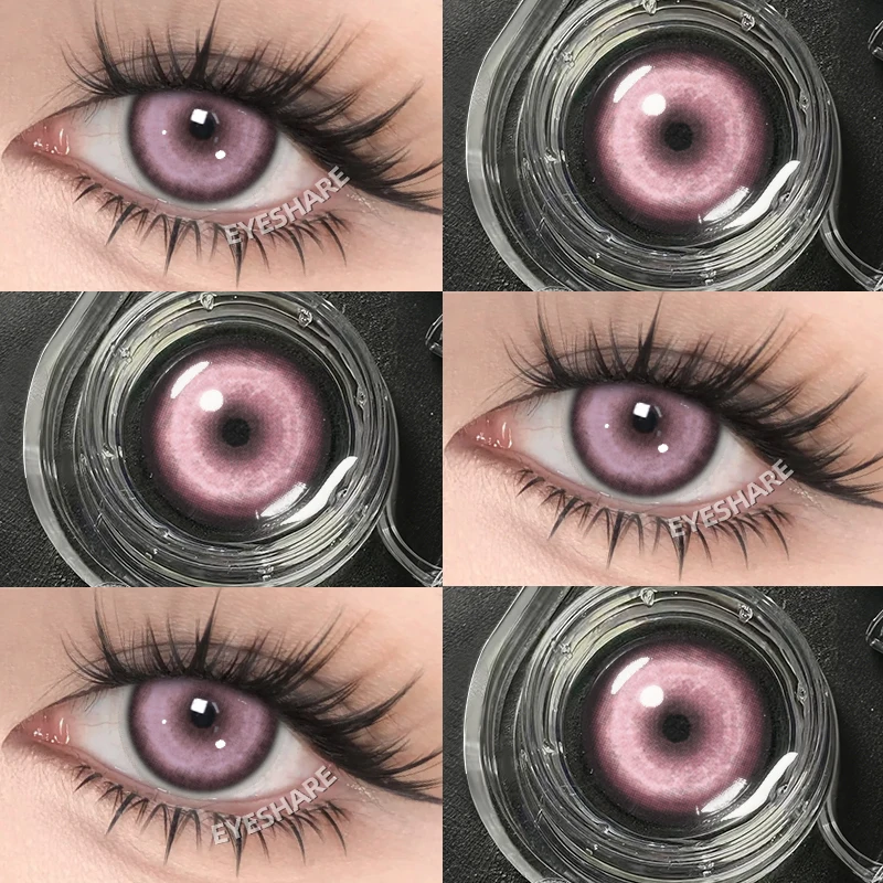 EYESHARE 1 Paar Cosplay Farbige Kontaktlinsen für Augen Rote Kontaktlinsen Anime Rosa Augenlinsen Halloween Beauty Make-up Linsen – Detail 26