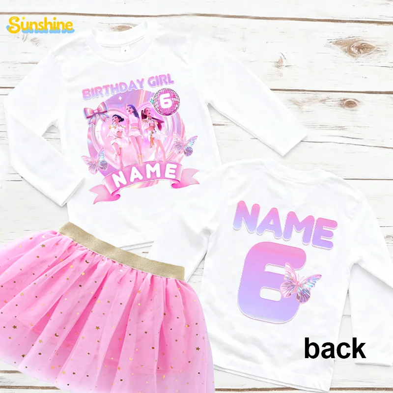 

Kpop Birthday Outfit Princess Birthday Girl Tutu Shirt Girls Party T Shirt Outfit Suit Custom Name Party Set 5th 6th 3rd 9th 8th