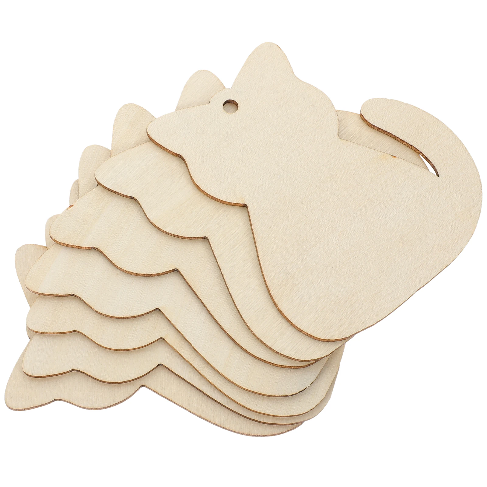

40pcs Cat Decoration Unfinished Slices Diy Craft Supplies Kids Painting Cutouts Blank Kids Cutouts Safe Surface