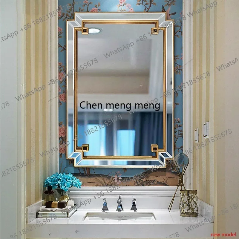 AB03   Bathroom mirror Nordic home American light luxury new Chinese wall-mounted bathroom mirror h178