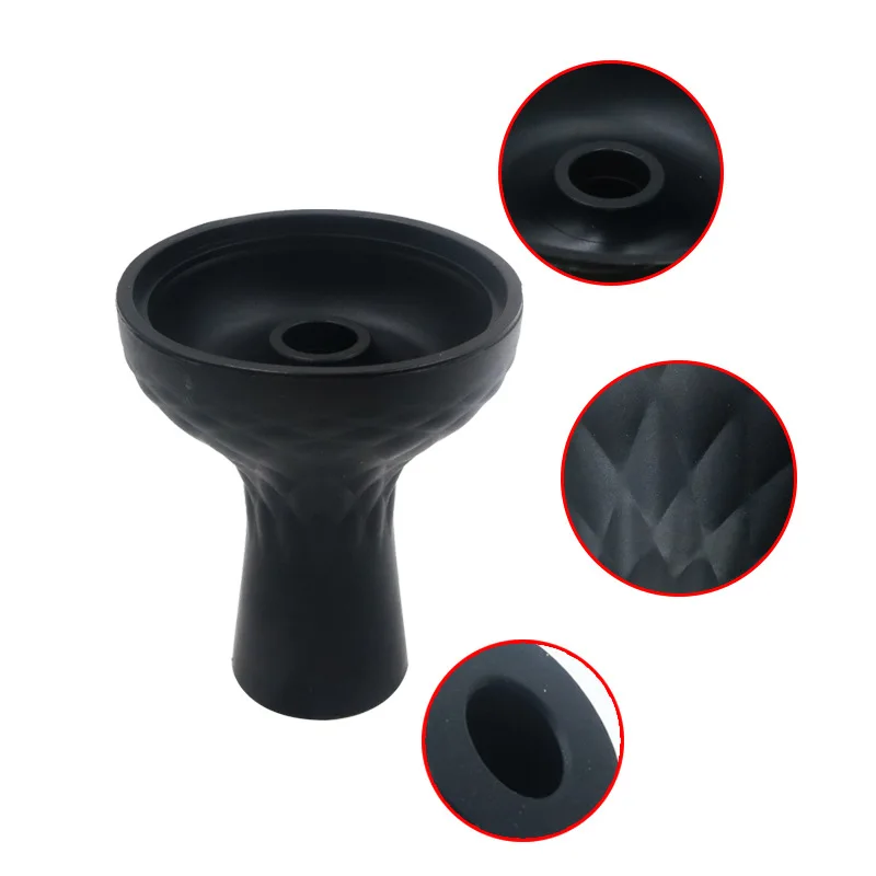 Arab Silicone Hookah Bowl One Hole Funnel Shisha Head Holder for Tobacco Burner Charcoal Healthy Water Pipe Smoking Accessories