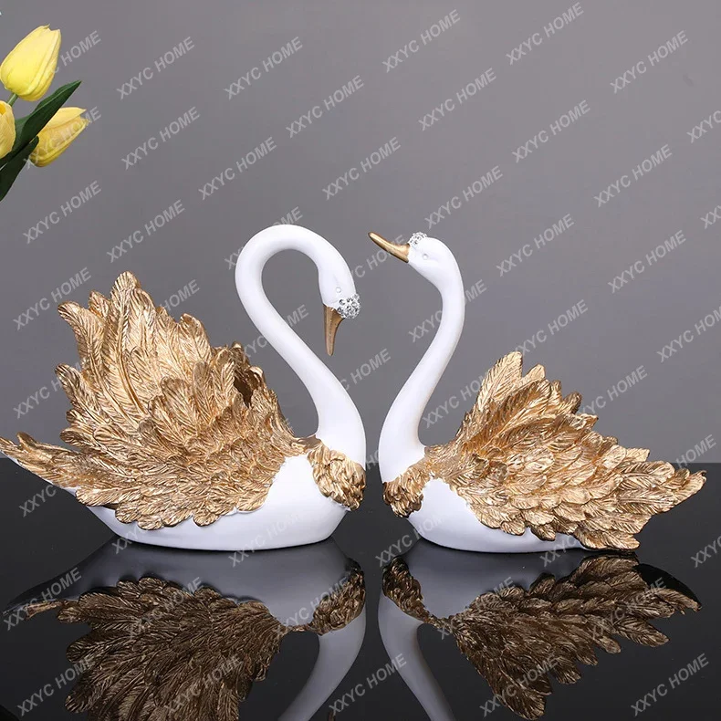 Modern light luxury swan ornament Nordic home living room TV wine cabinet trinkets handicrafts wedding gift