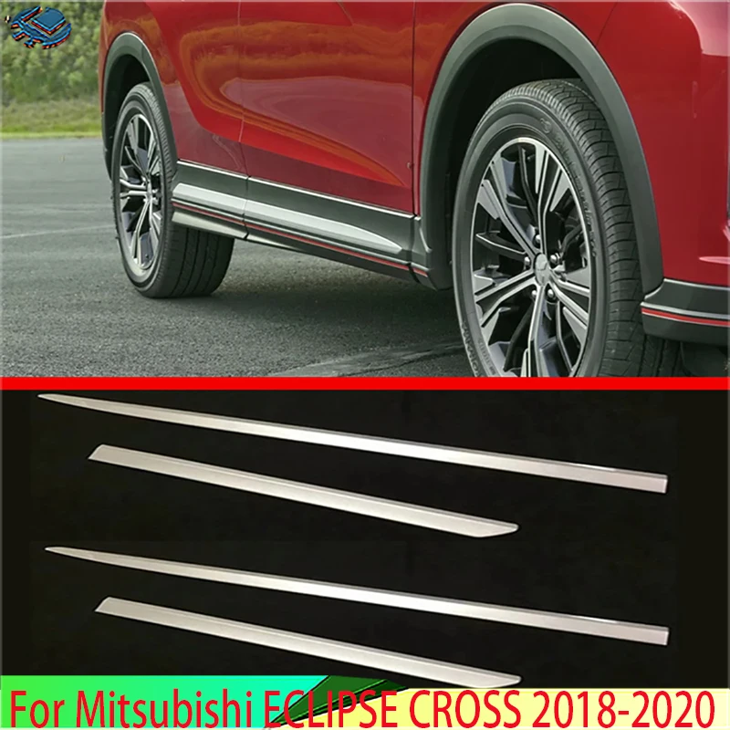 For Mitsubishi ECLIPSE CROSS 2018-2024 ABS Chrome Side Door Line Garnish Body Trim Accent Molding Cover Bezel Styling Protector