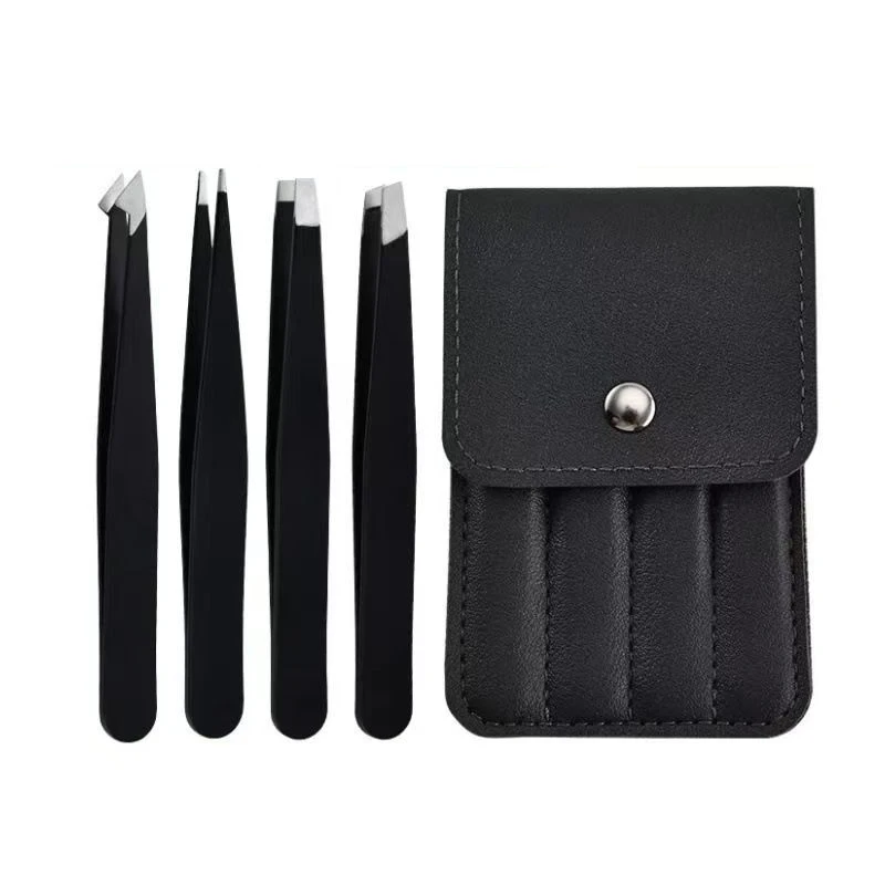 4 قطعة متعددة الأغراض الحاجب الملقط مجموعة الفولاذ المقاوم للصدأ الحاجب تشديد الوجه الشعر المتقلب ماكياج أداة مجموعة أدوات تشكيل العين