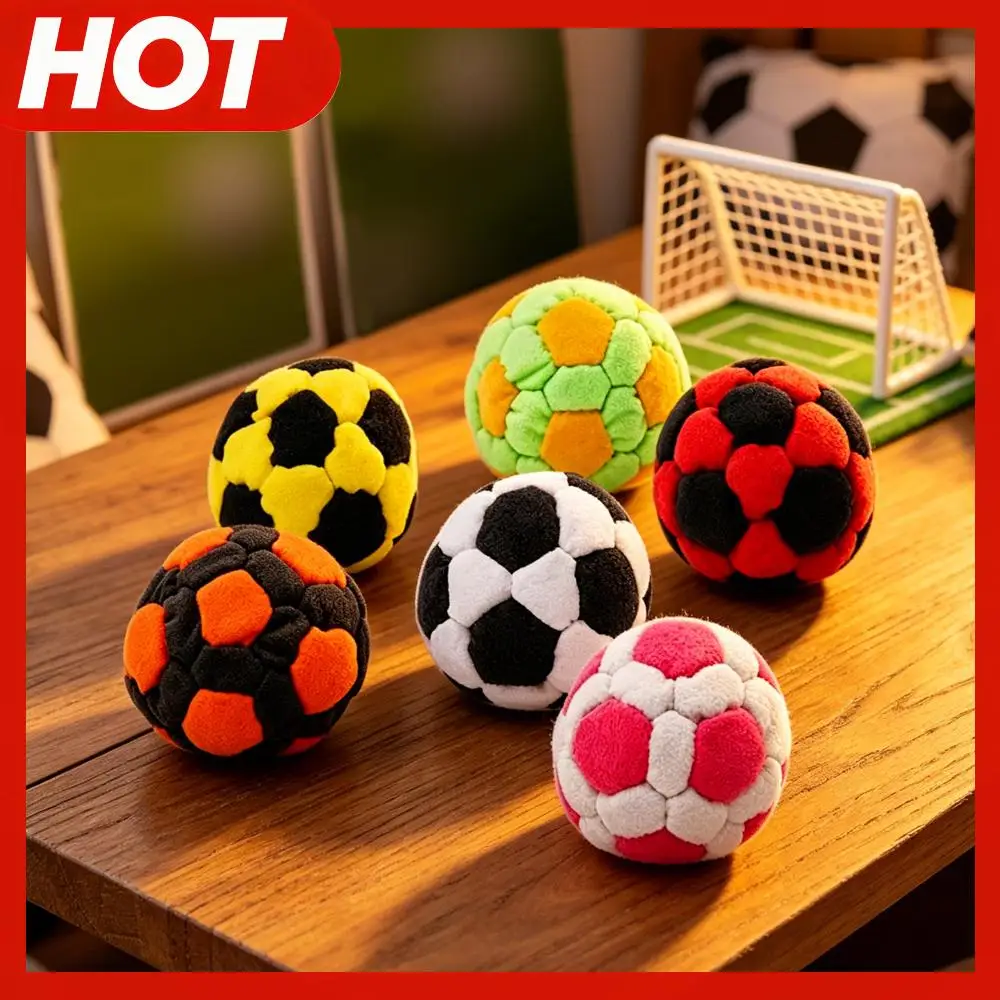 

6Pcs Soft Plush Mini Soccer Ball Multi-Purpose Creative Football Hacky Sacks Reusable for Student Hand Eye Coordination Training