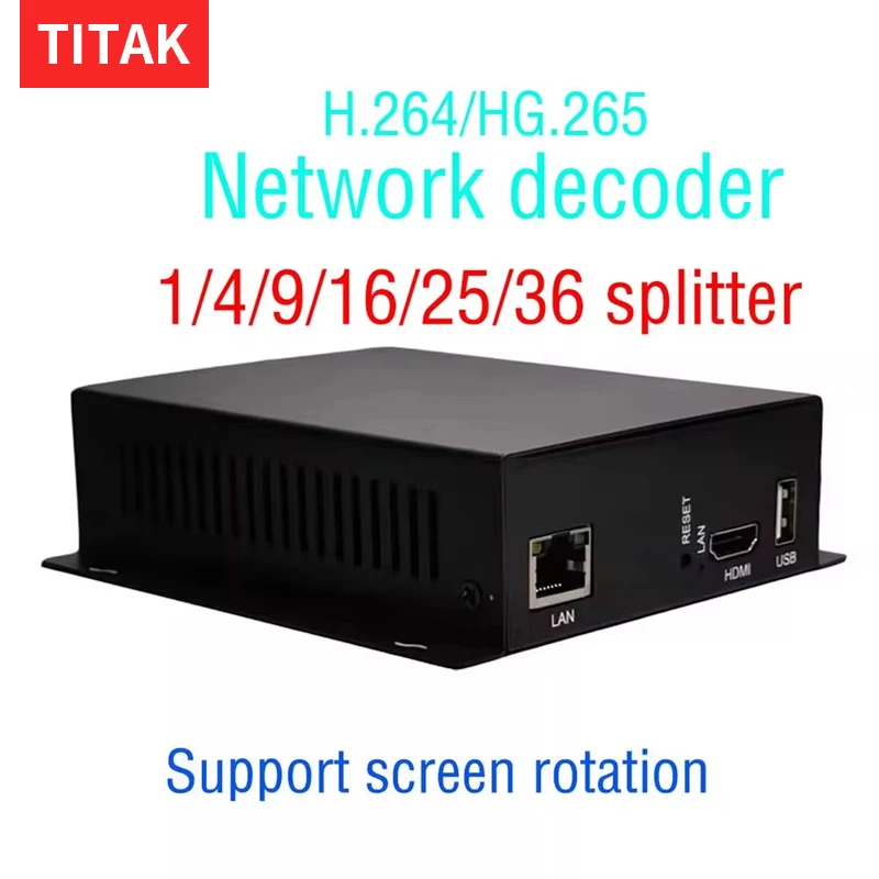 

H.265/H.264 Network Video Decoder HDMI HD 1080P ONVIF Decoder with USB Decoding RTSP 4K NVR/DVR/XVR Monitoring split screen