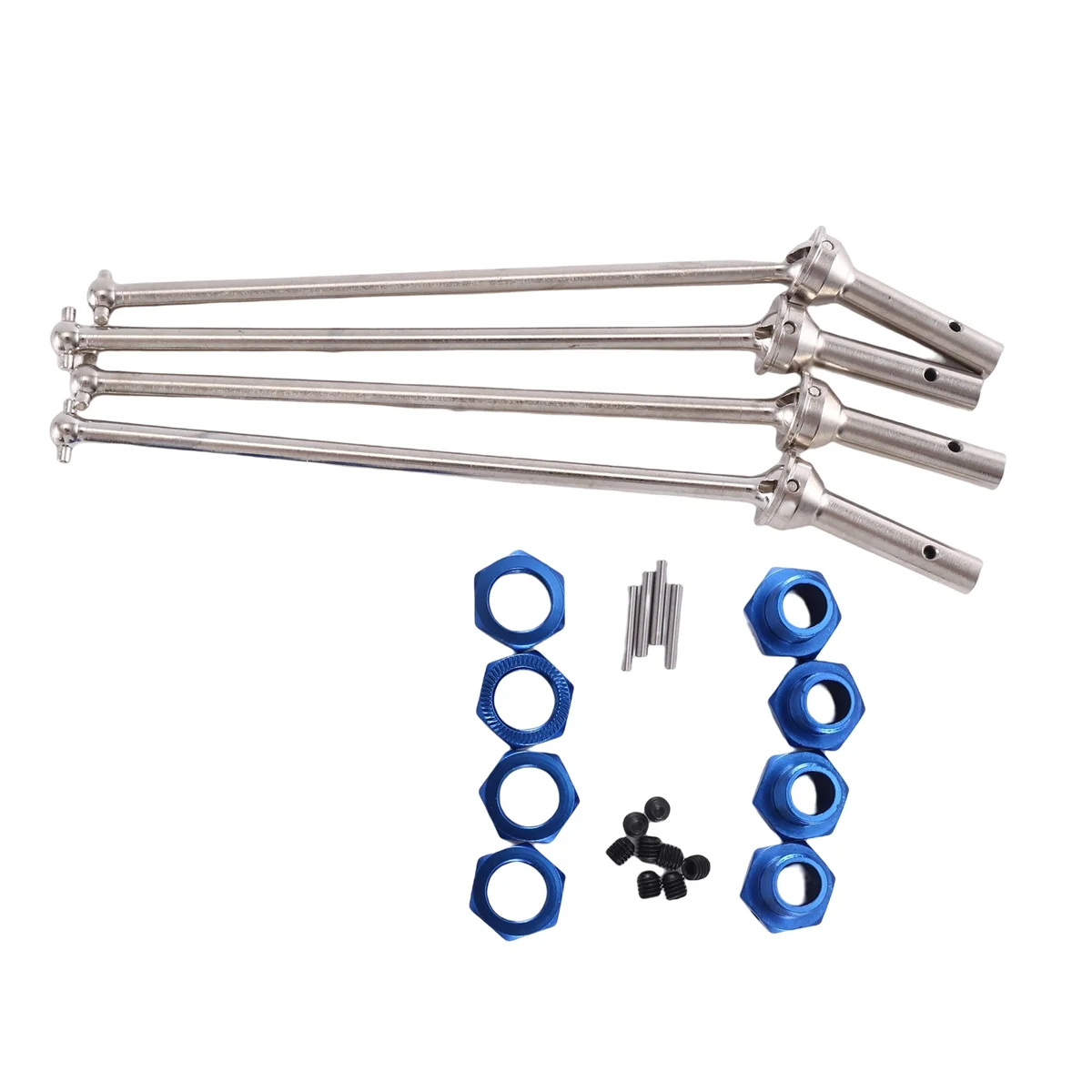 Eixo de metal dianteiro e traseiro, CVD com roda estendida, Hex para 1/10 Arrma Kraton Outcast Upgrade Parts, azul, 4pcs