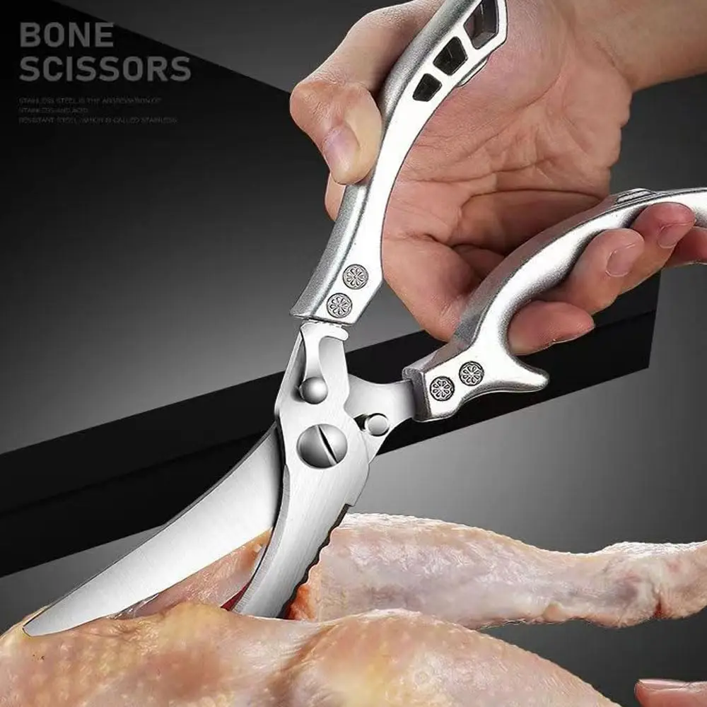 Professional Chicken bone scissors Heavy-duty Kitchen scissors Stainless steel sharp blade for Meat Fish, All purpose scissors
