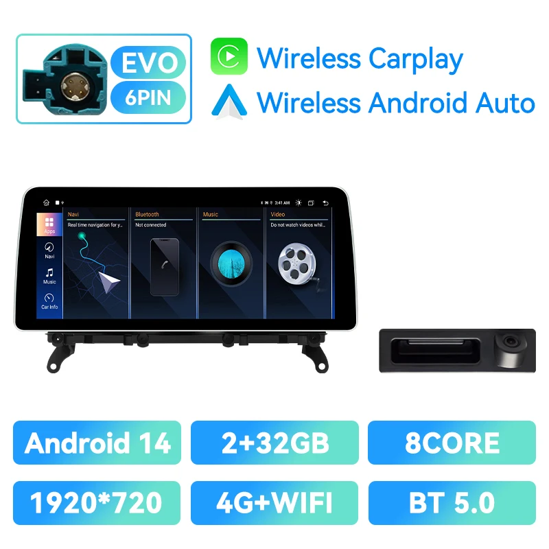 12.3 INCH Auto Multimedia Speler Voor BMW F25 F26 X3 X4 EVO 2017-2020 Android 14 Draadloze Carplay Android Auto GPS 4G Wifi DSP