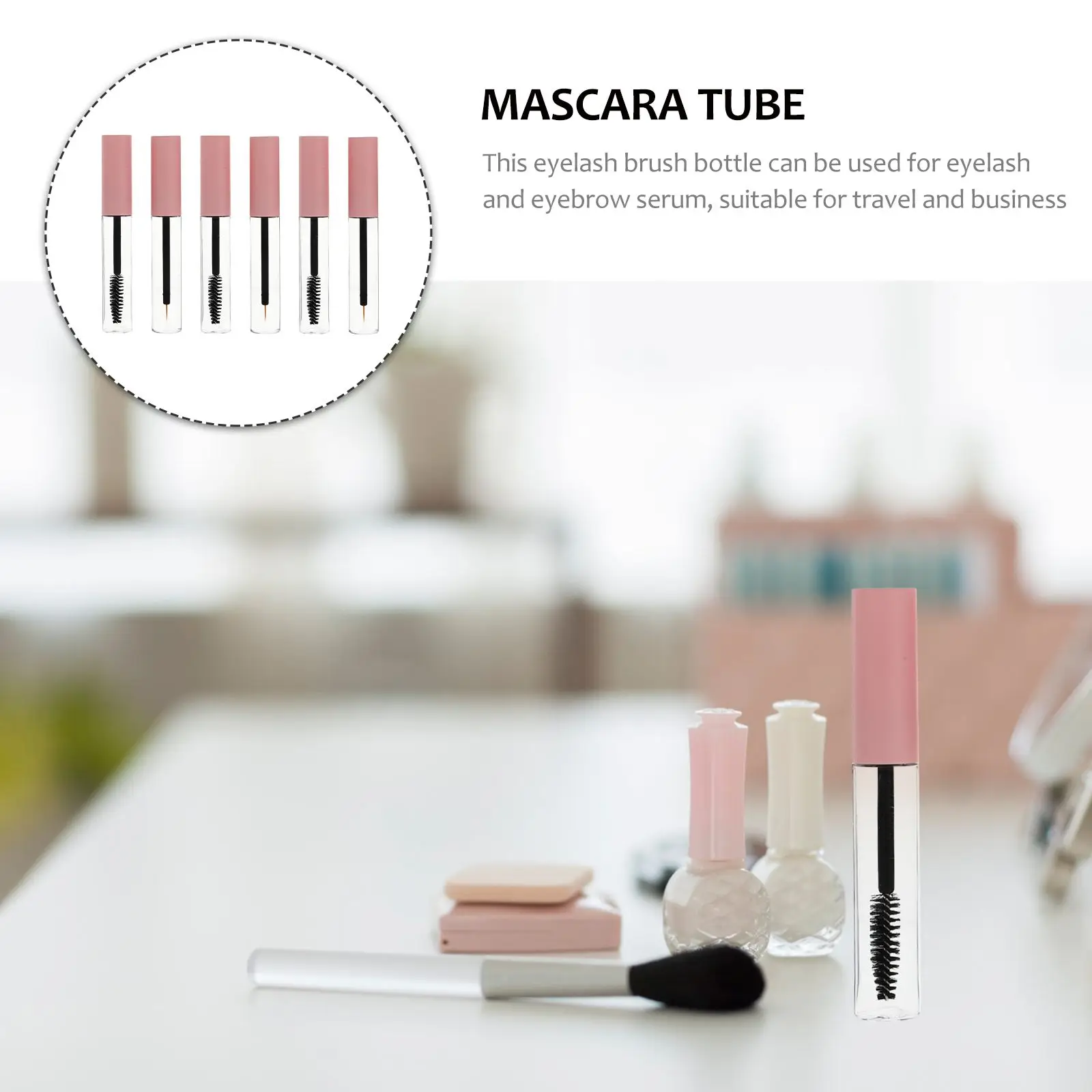 6 pezzi di mascara eyeliner stick contenitore per lucidalabbra 5 ml bottiglie di rivestimento con punta ombra PET durevole compatto da viaggio ricaricabile