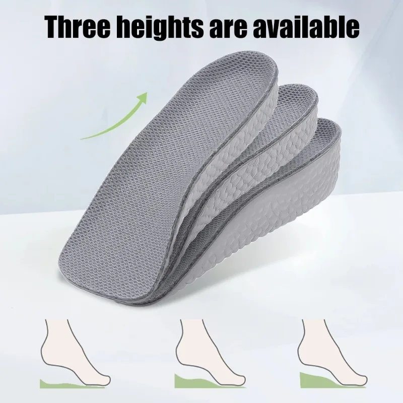 Invisible Height Increase Insoles Half Sole Heighten Sports Shoe Pads Inserts Men Women Orthopedic Arch Support Insole 1.5-3.5CM