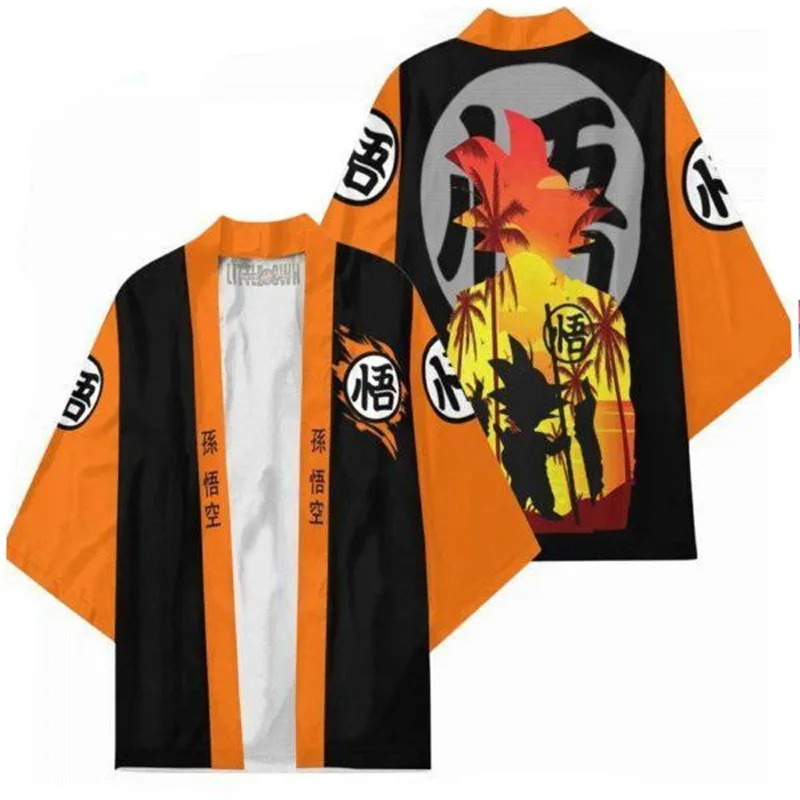 Gorąca Anime Dragon Ball Son Goku S-5XL Casualowa Peleryna Płaszcz dla Dorosłych i Dzieci z Nadrukiem 3D, Urocze Kimono, Cienka Szata, Ubranie, Prezent na Boże Narodzenie