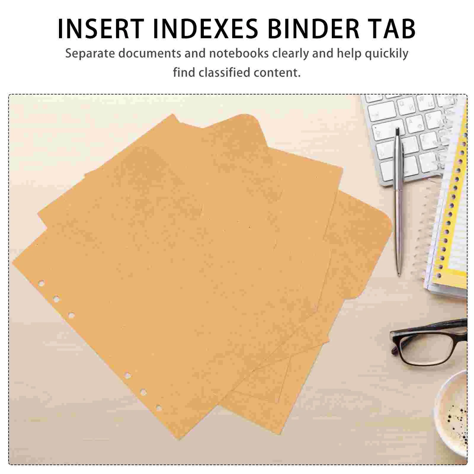 4 Sets/20PCS Loose-leaf Book Kraft Paper Tags Insertable Tabs Binder Dividers Indexes Page Dividing Line