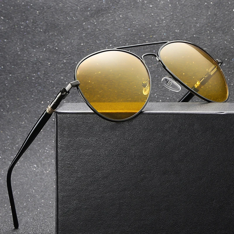 

Pilot Night Vision Polarized Sunglasses For Men Women Classic Vintage Fashion Design Driving Fishing Polaroid Yellow Sun Glasses