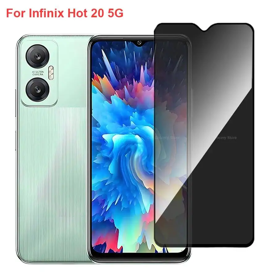 

Hot 20 X666 Anti Spy Privacy Tempered Glass Screen Protector Compatible For Infinix Hot20 5G Phone Film