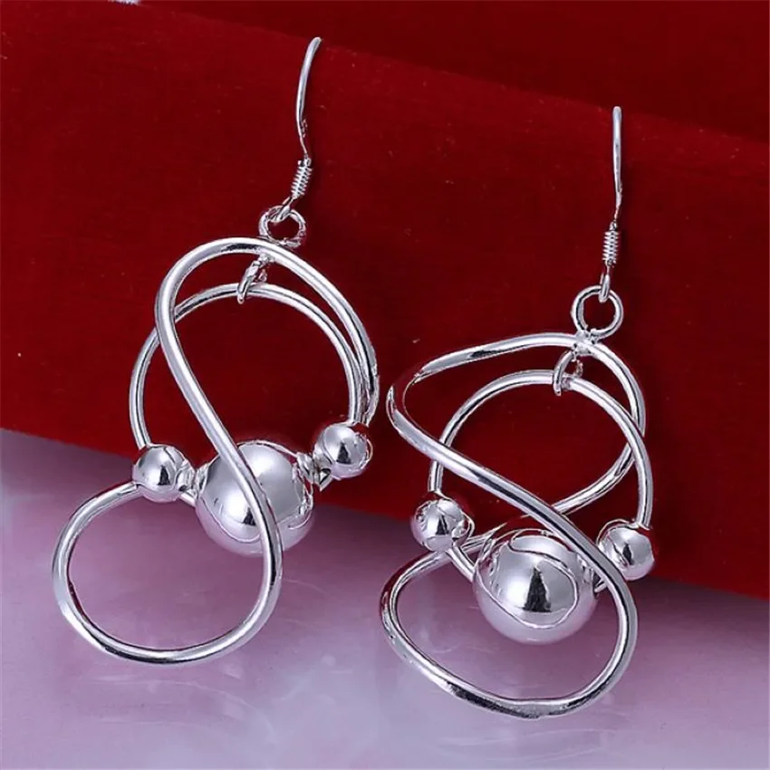 925 , fashion charm hook silver color earrings jewelry beautiful ladies women favorite wedding gift cute E071