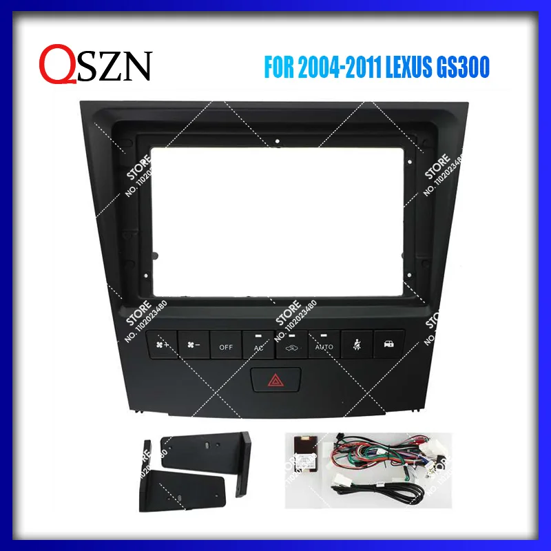 

QSZN Car Frame Radio Fascia for Lexus GS300 2004-2011 Multimedia player Frame with canbus box power cable