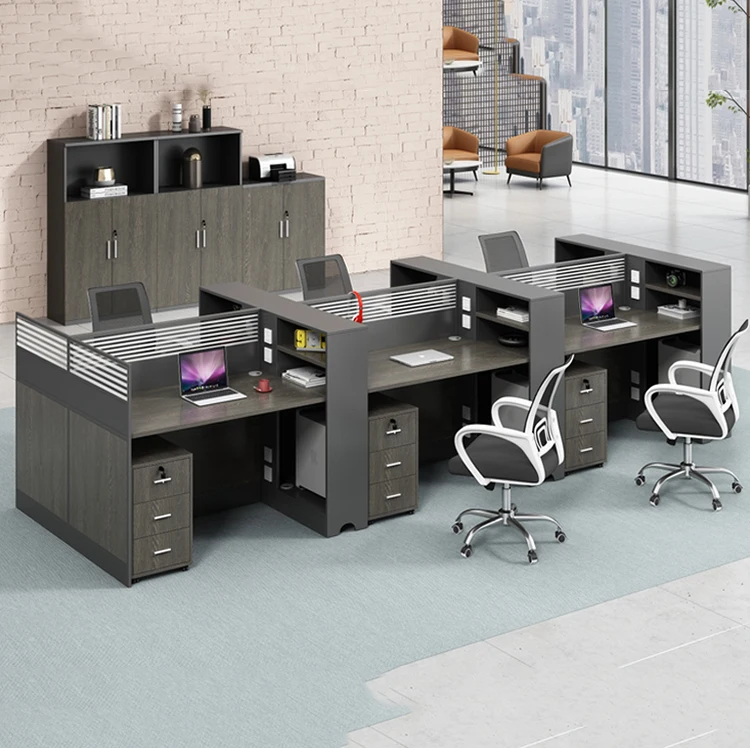 1.2m Co Working Screen Table 6 Seat Office Workstation Cubicle for Staff in Office