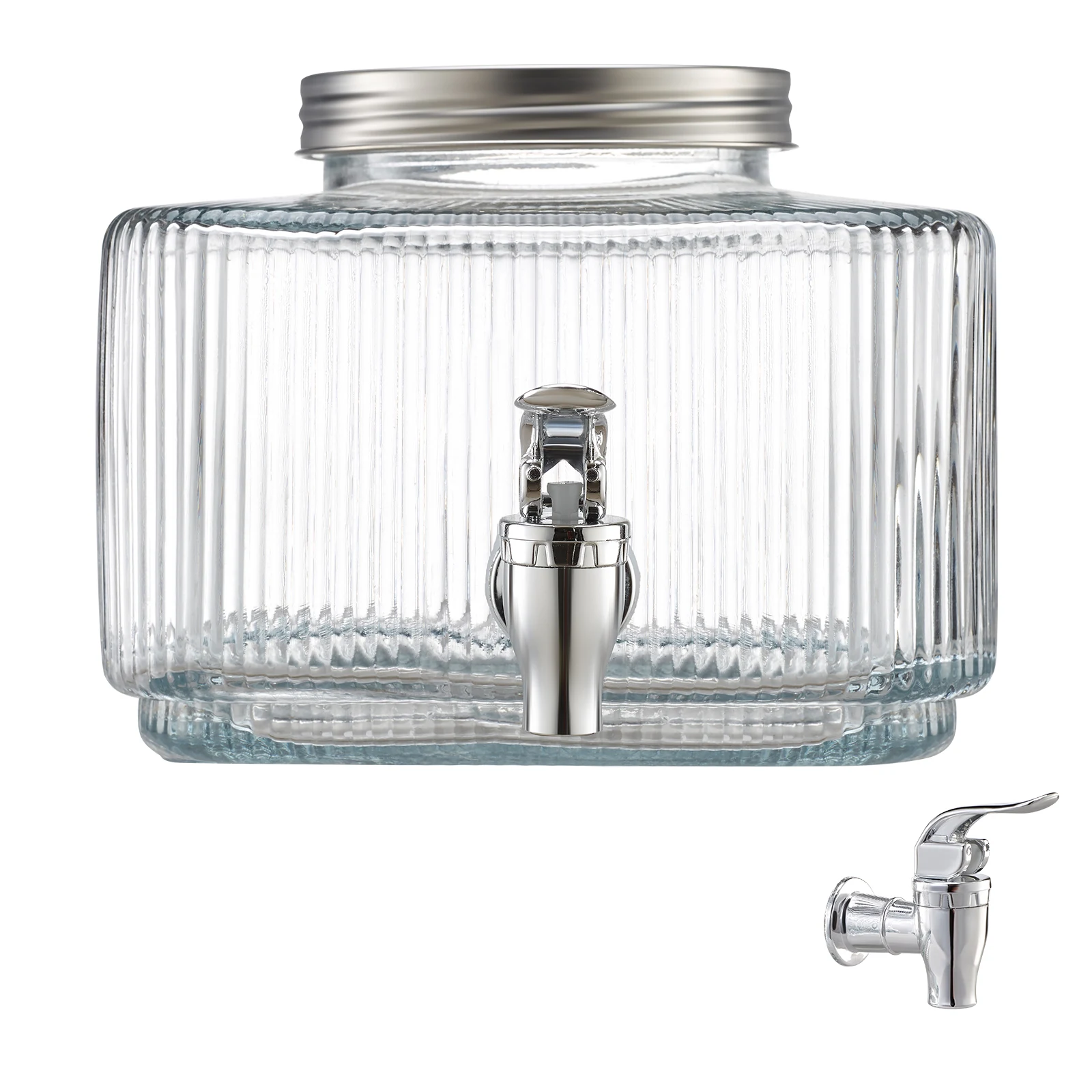 

SucceBuy Beverage Dispenser 0.8Gal. Drink Dispensers for Party Glass Juice Dispenser with No-Drip Spigot and Lid for Restaurants