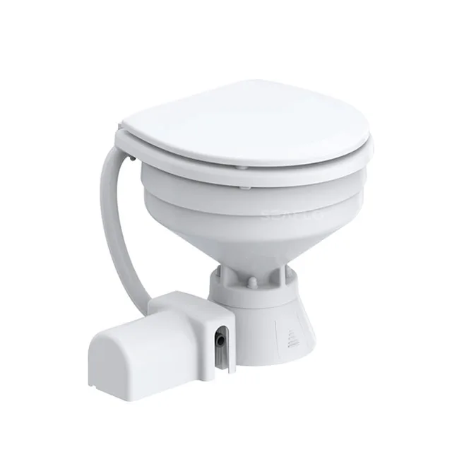 SFMTE1-01-R Electric Marine Toilet 12V Ceramic Bowl with Soft Close Seat 492.0x335.8x360.7mm Boat Yacht RV Bathroom Replacement