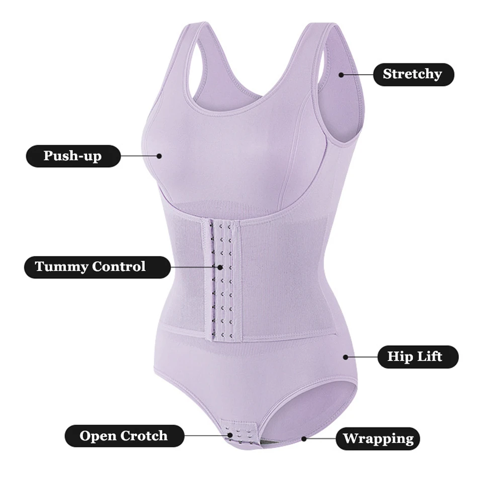 Open Crotch Bodysuit Shapewear Tummy Control Body Shaper Postpartum Slimming Sheath Belly Flat Butt Lift Corset