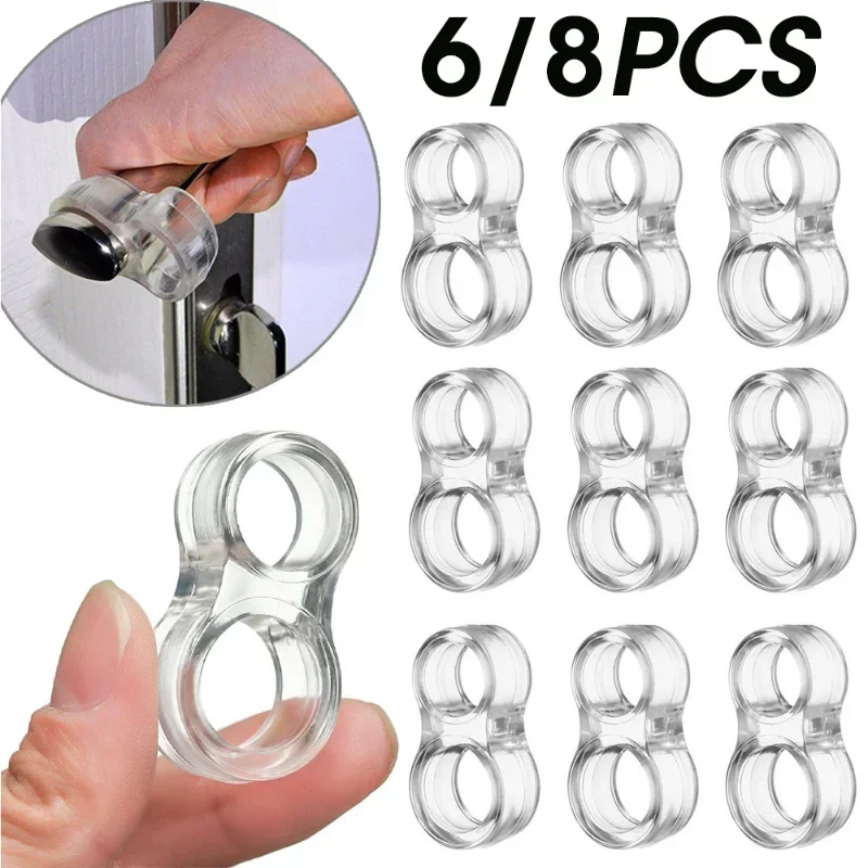 8/6/1PCS Safety Anti-collision Ring Silicone Doors Stop Handle Buffer Punch-free Door Knob Bumper Walls Furniture Protector Pads