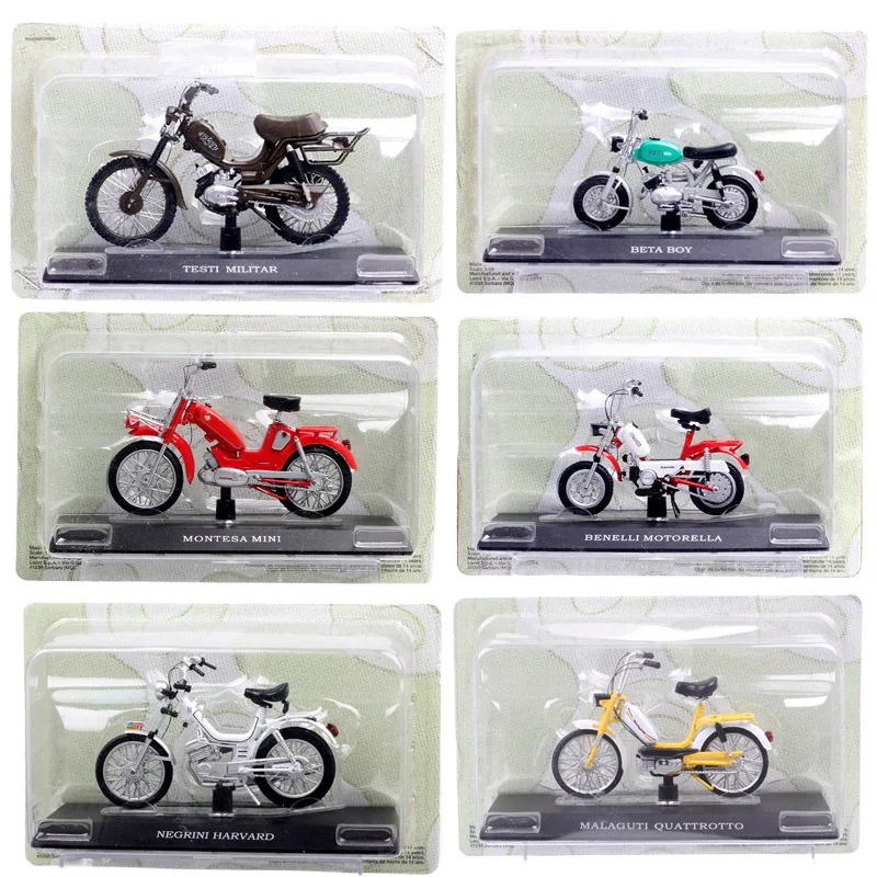 1/18 Scale Testi Militar Beta Boy Benelli Motorella Montesa Velosolex 2200 Malaguti Negrini Harvard Moped Model Bike Scooter Toy