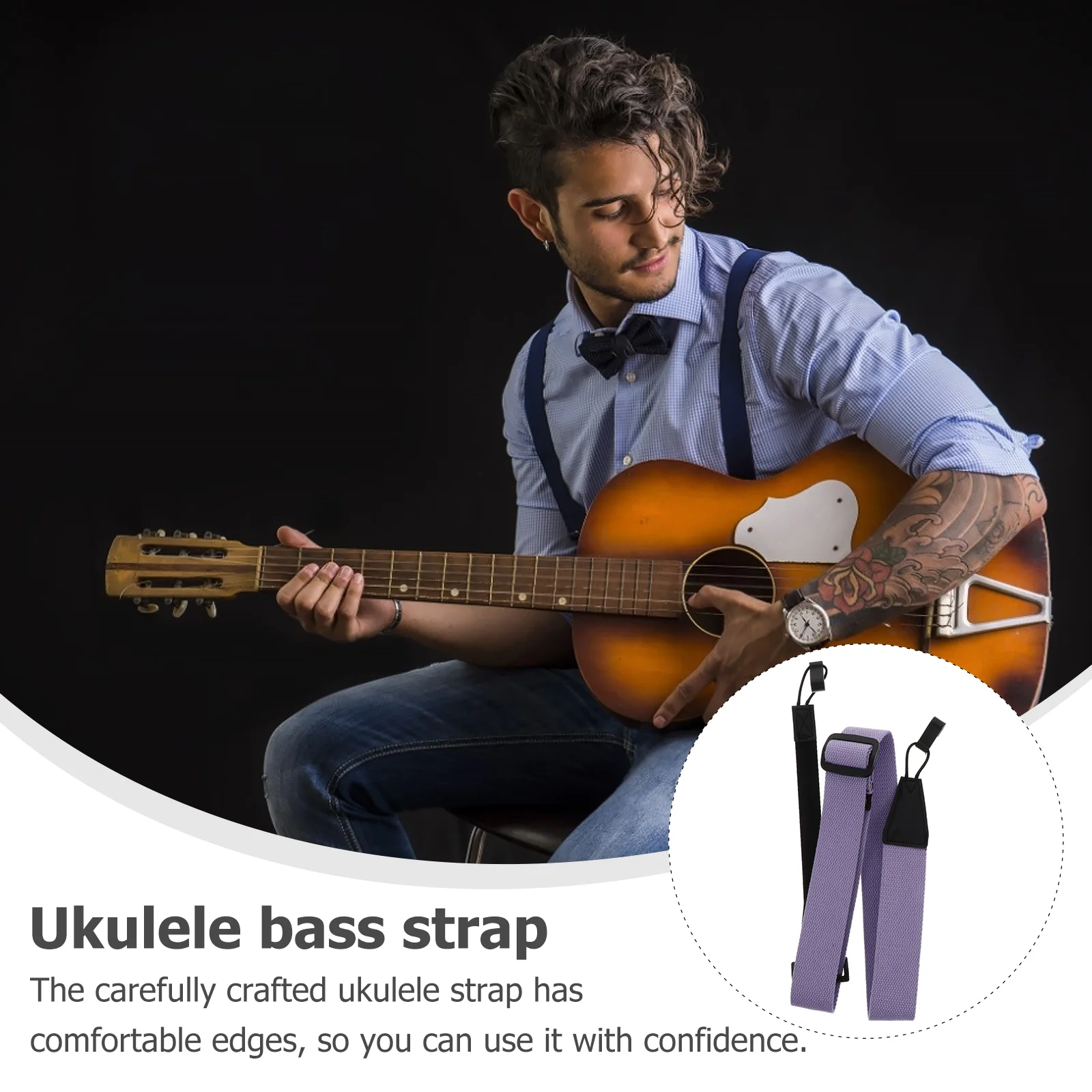 Ukulele Strap Watch Straps Belt Classical Wallet Bass Accessories Cotton Microfiber Concise Professional Adjustable Child Baby