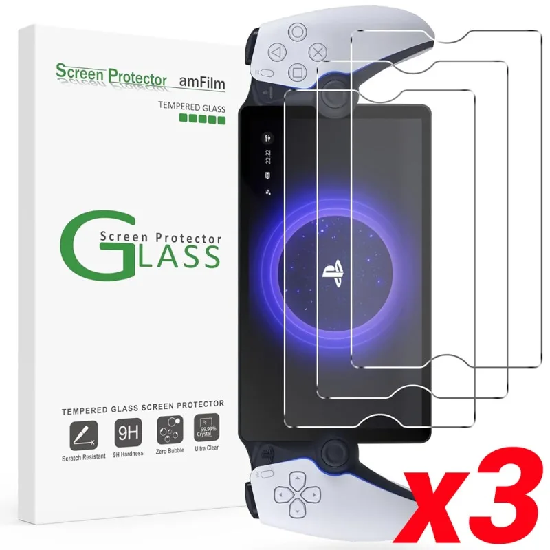 ฟิล์มป้องกันหน้าจอกระจกเทมเปอร์สำหรับพอร์ทัล Sony PlayStation โปร่งใสป้องกันรอยขีดข่วนสำหรับพอร์ทัล PS5 PlayStation