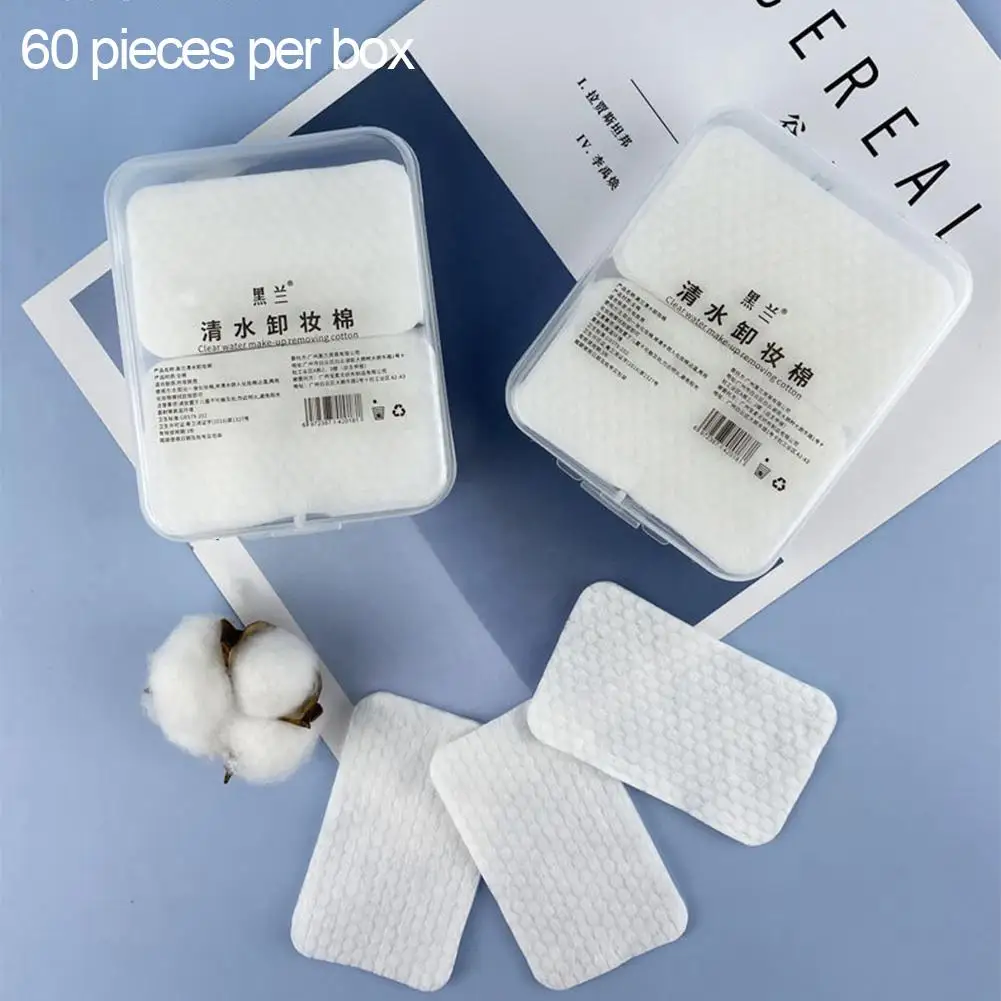 1 ถุงนุ่มและระบายอากาศได้ดีแผ่นกำจัดเครื่องสำอางแบบวงกลมสองด้านแผ่นสำลีไม่ระคายเคืองสำหรับทำความสะอาดผิวหน้าทุกวัน J1U4