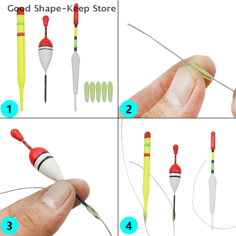 Fishing Float Set 15Pcs Professional Vertical Buoy With Glow Stick Multifunction Lure Float Fishing Tackle For Carp Fishing