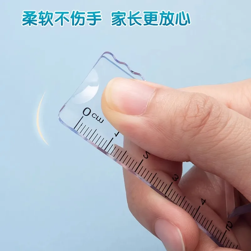 M&G Soft Straight Ruler Transparent 15/20cm Ruler Wave Ruler Painting Drawing Tool Bendable Multifunctional Creative Drawing Rul