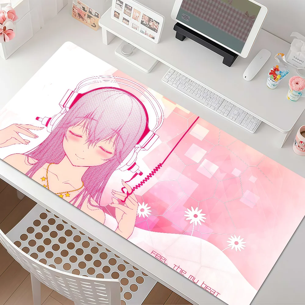 Niedliches Anime Super S-Sonico Mädchen Mauspad Rutschfester Gummirand Verstärkte Laptop-Gaming-Schreibtischunterlage