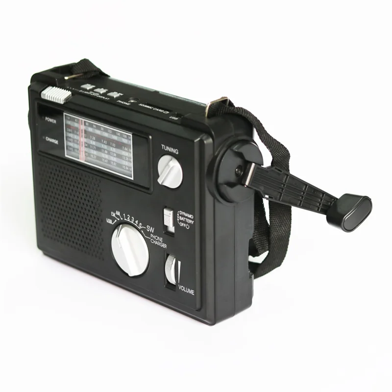 

ABVB-Emergency Radio Portable Emergency Radio Weather Alert Radio With Cellphone Charging Hand Crank & Battery Operated