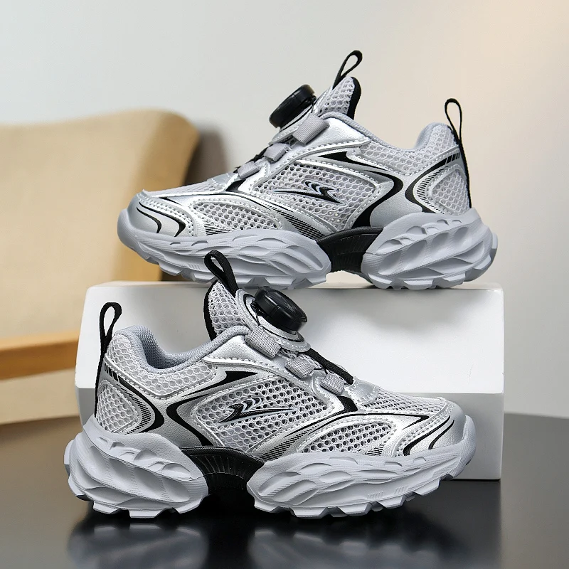 

Children Casual Sneakers Full Hollow Vent Structure Soft Cushion Insole Wear Resistant Outsole Suitable for School Activities