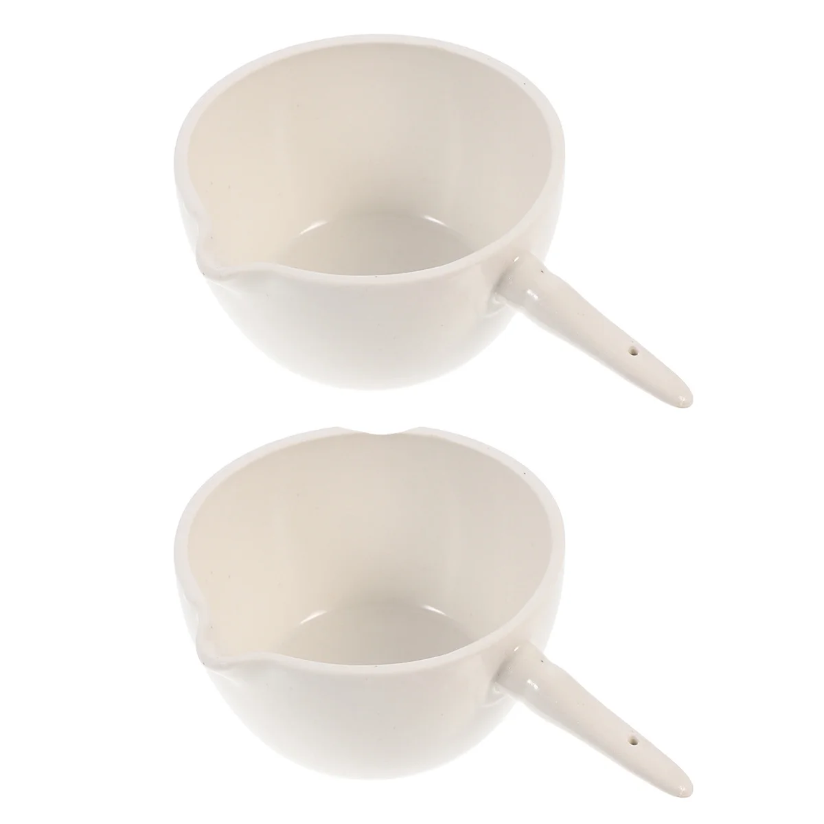 

2Pcs Evaporating Basin Round Ceramic Handle Heat Resistant Laboratory Dish Bowl for Science Storage Mixing Evaporating Bowl