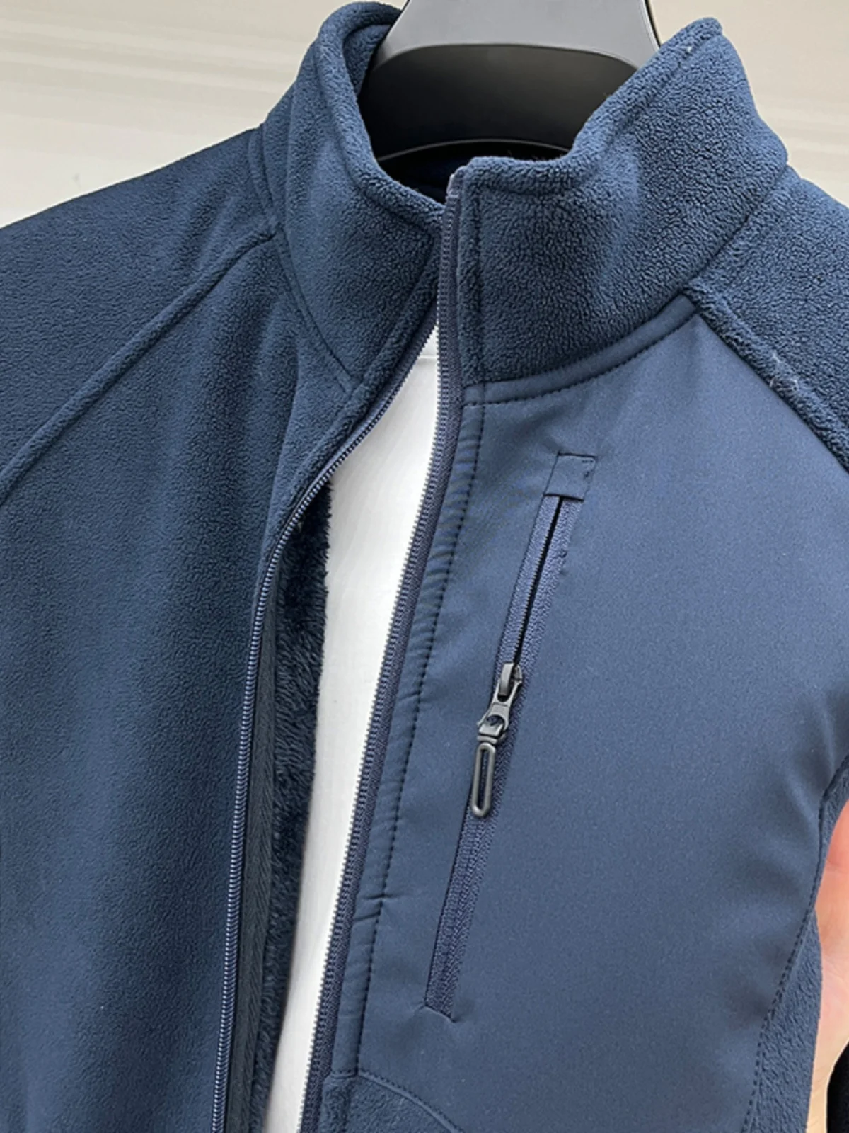 

Мужская толстовка-кардиган Thiened Fce Jaet с воротником-стойкой на молнии, теплая верхняя одежда для осени и зимы, новинка, приталенный крой